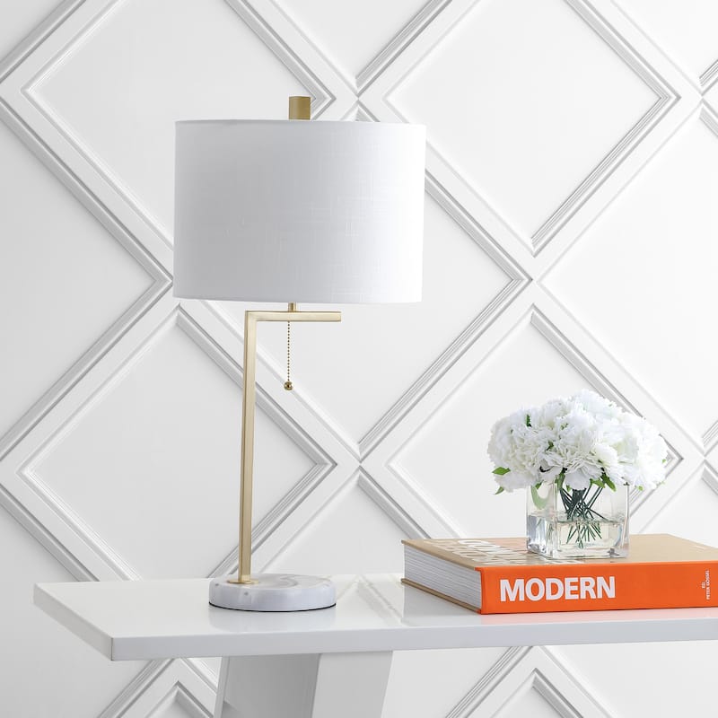 Alyssa 24.5" Metal/Marble LED Table Lamp by JONATHAN Y