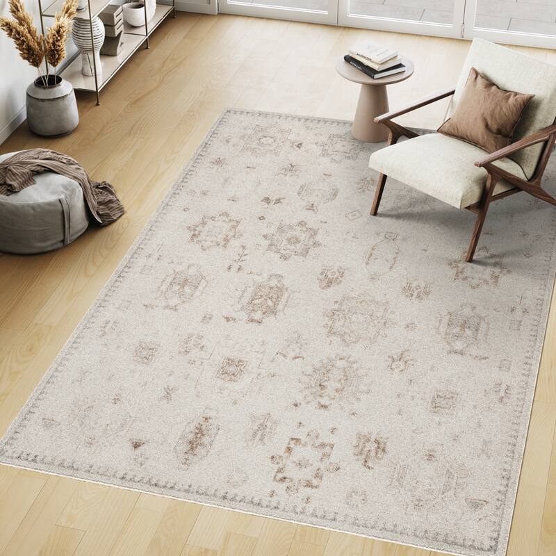 Nuloom Krystin SpinClean Distressed Machine Washable Area Rug
