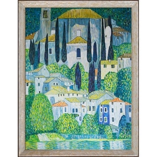 Gustav Klimt 'Church in Cassone' (Landscape with Cypress) Hand Painted Oil Reproduction