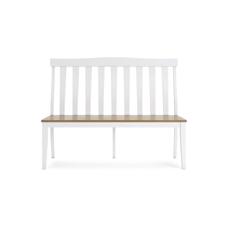 Signature Design by Ashley Ashbryn White/Natural Dining Table and 2 Chairs and Bench
