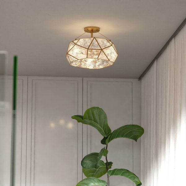 Mercury glass semi flush mount sale