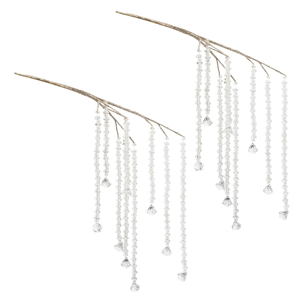 Hanging Prism Christmas Artificial Branch Sprays - 24" - Set of 2