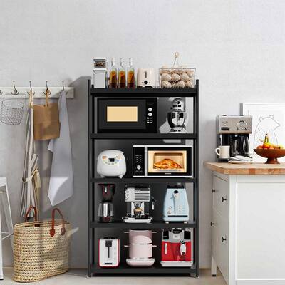 5-Tier Anti-skid Heavy Duty Metal Storage Shelving Used to Store Books, Adjustable Kitchen Baker's Rack, Spice Rack Organizer