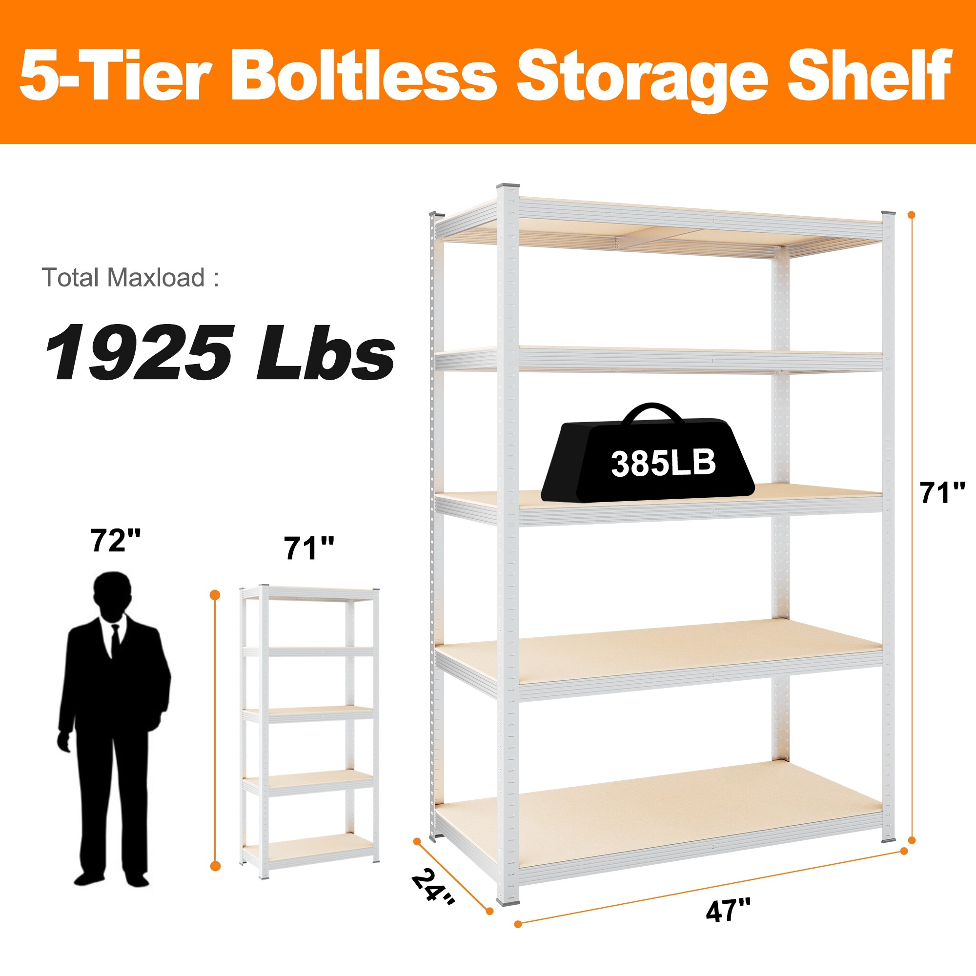 Metal outlet utility shelves