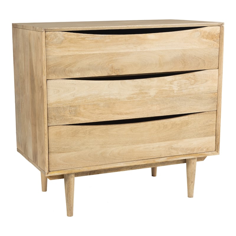 Dillon Solid Wood Three-Drawer Chest - Oak