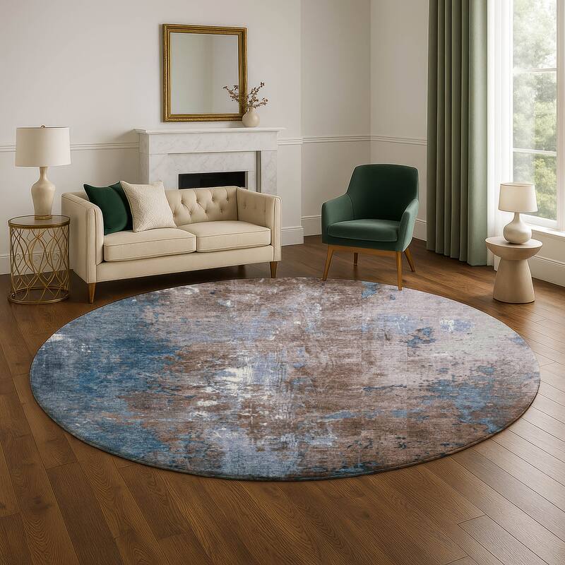 Premium Washable Super Soft Abstract Chic Mayfield Rug - Brown - 8' x 8'