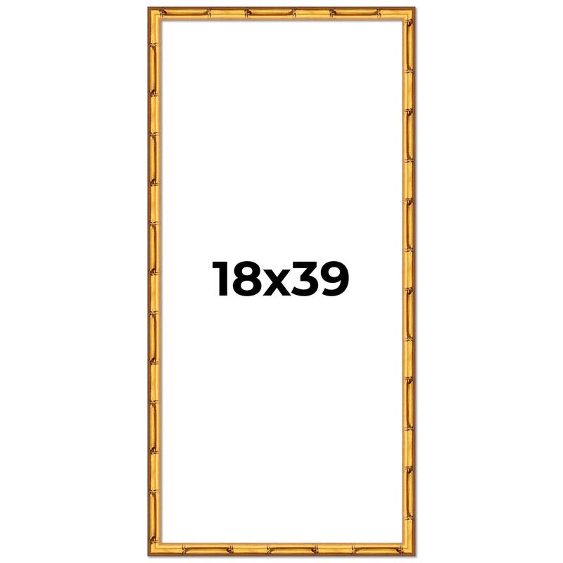 18x39 Frame Gold Bamboo Picture Frame Modern Photo Frame Includes UV Acrylic Shatter Guard Front Acid Free Foam Backing Board
