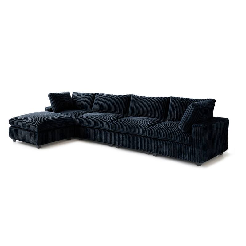 L-shaped Soft Plush Upholstered Modular Sectional Sofa Deep Living Room Couch