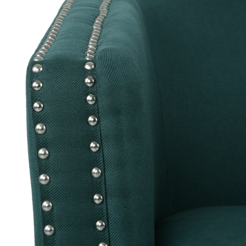 Green 31.25" Upholstered Swivel Club Chair