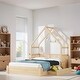preview thumbnail 10 of 15, House Queen Size Platform Bed with Half-guard and 2 Drawers