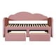 preview thumbnail 5 of 14, Velvet Twin Velvet Daybed with Trundle & 2 Drawers - Pink