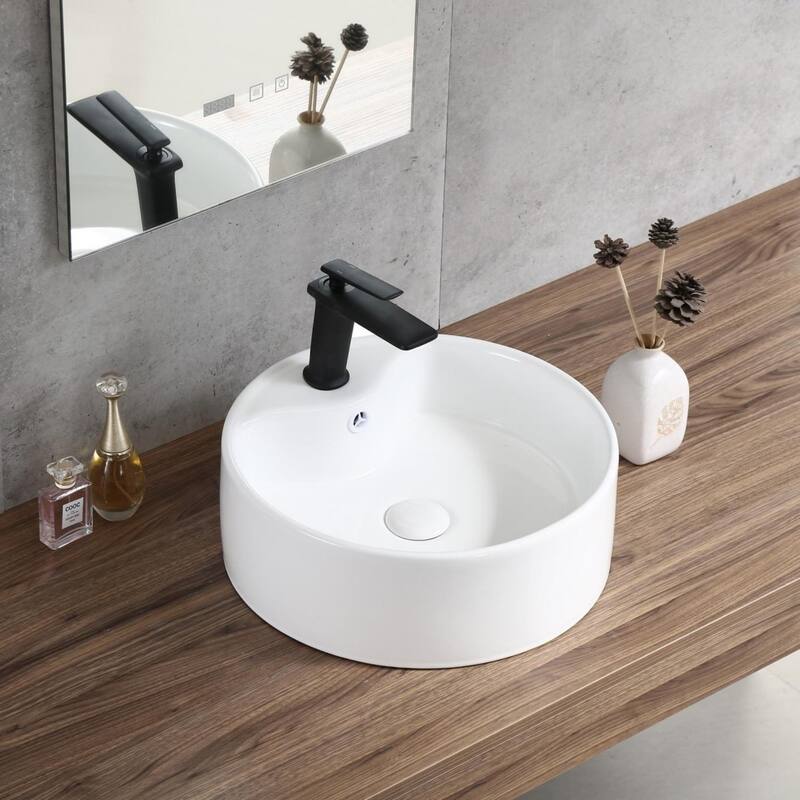 15.9" Round Countertop Ceramic Washbasin