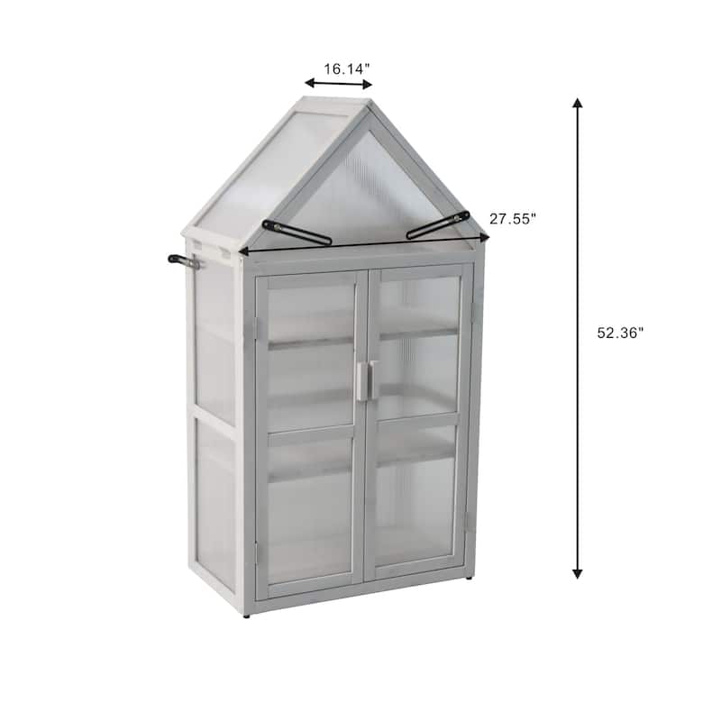 Wood Grey Outdoor Mini Greenhouse Outdoor Plant Stand and Plant Stand Indoor