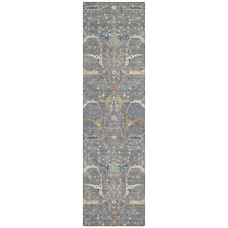 Machine Washable Indoor/ Outdoor Traditional Persian Chantille Rug