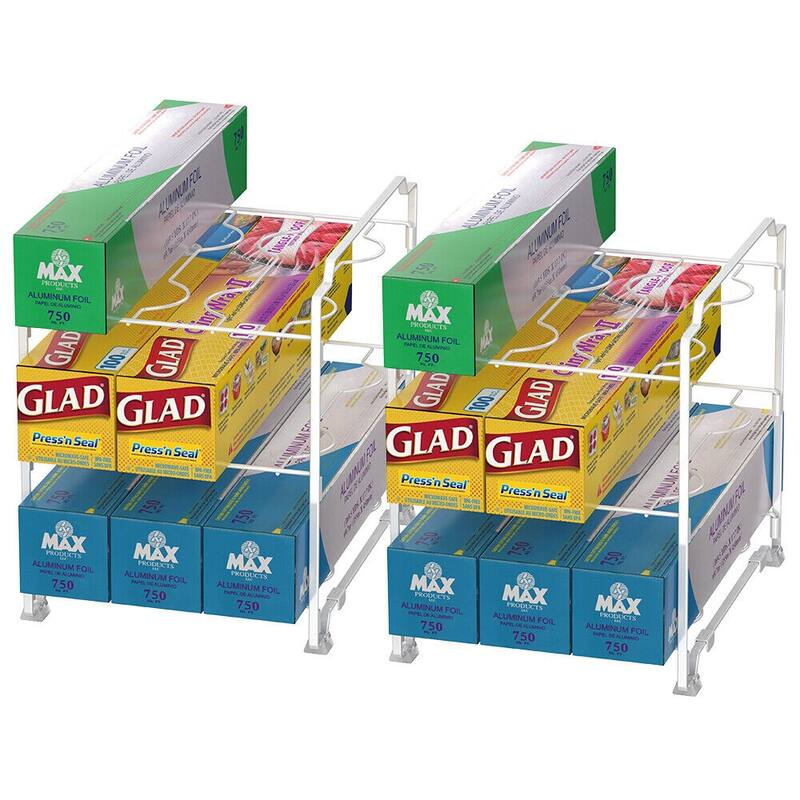 2 Pack Kitchen Wrap Organizer Rack - White