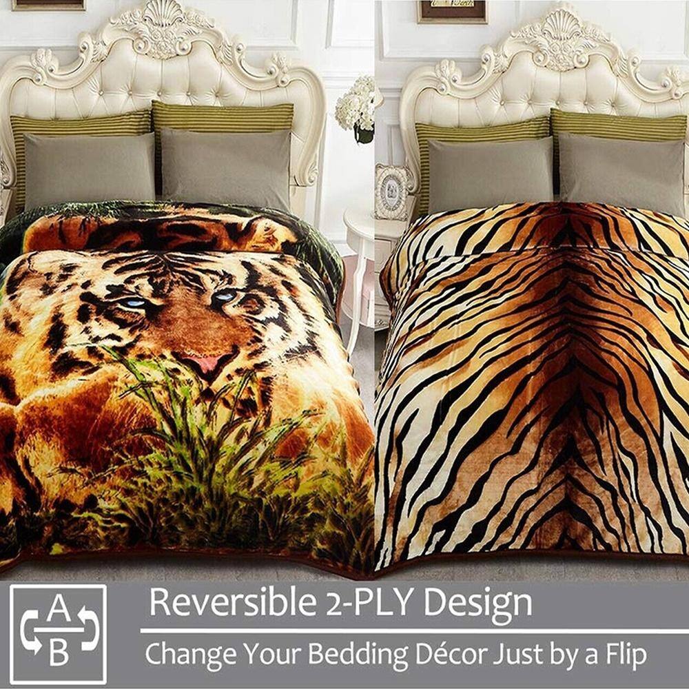 Queen Faux Mink Fleece Blanket Reversible Orange Bed Bath & Beyond