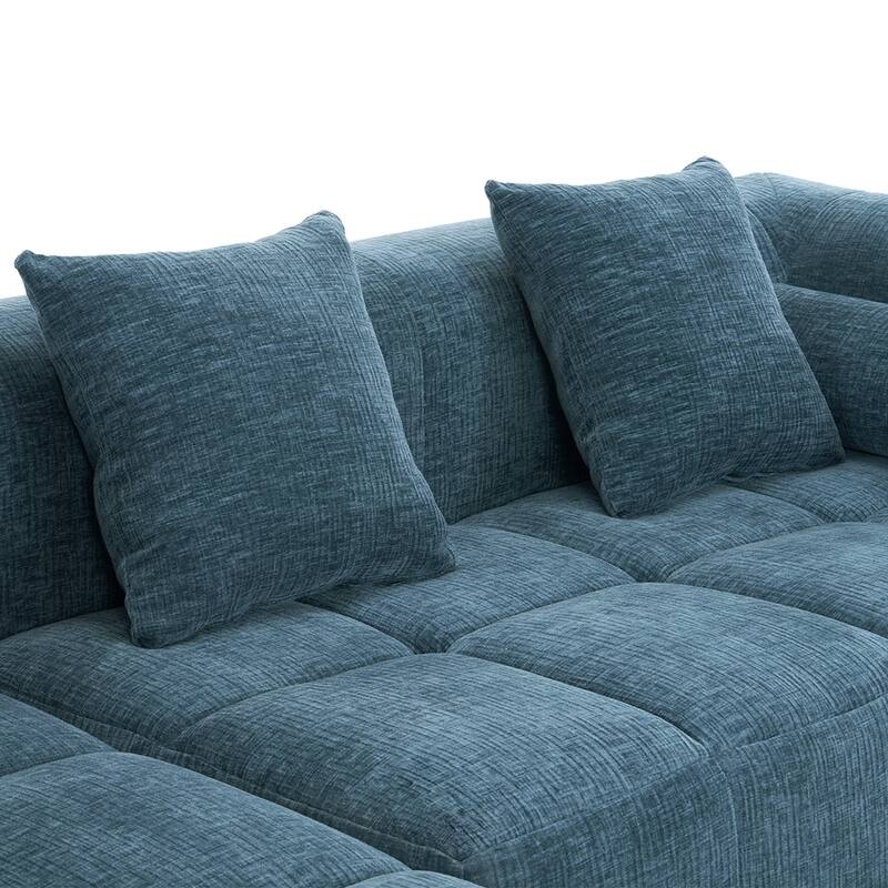 101.2" Modular Plush Sectional Sofa, Deep Seating with Dual Pockets