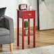 HOMCOM 2-Tier Night Stand with Drawer, Narrow End Table with Bottom Shelf, for Living Room or Bedroom - Red