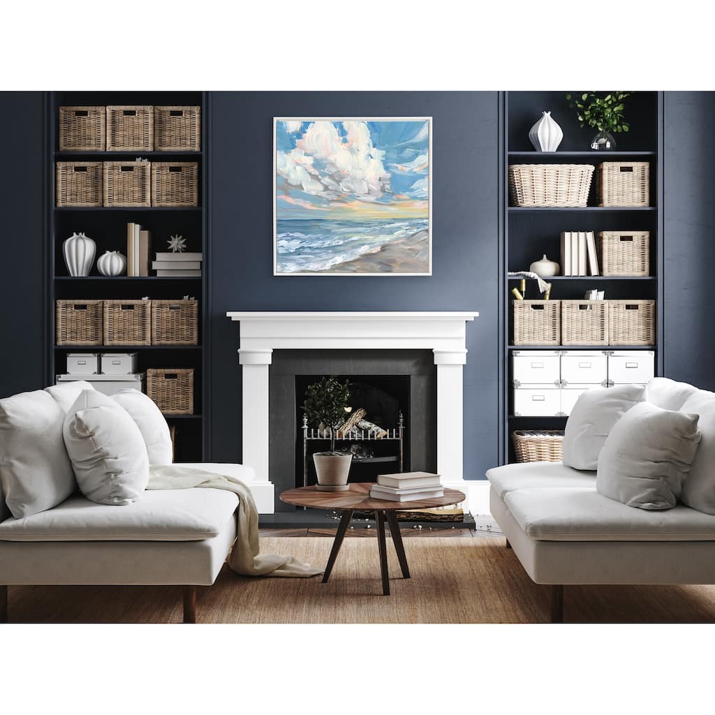 Kate and Laurel Sylvie Beaded Fort Myers Beach Canvas by Emily Kenney