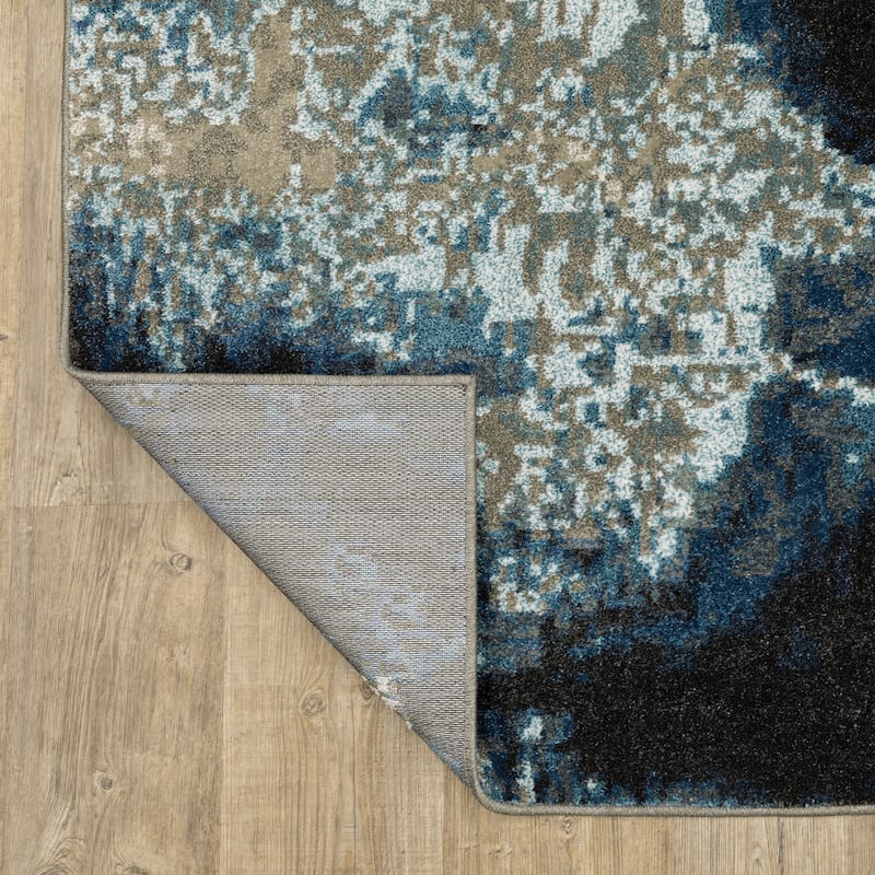 Vista Home Vance Contemporary Abstract Blue Area Rug