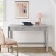 preview thumbnail 19 of 25, Emmeline 1-Drawer Scallop Writing Desk Light Gray