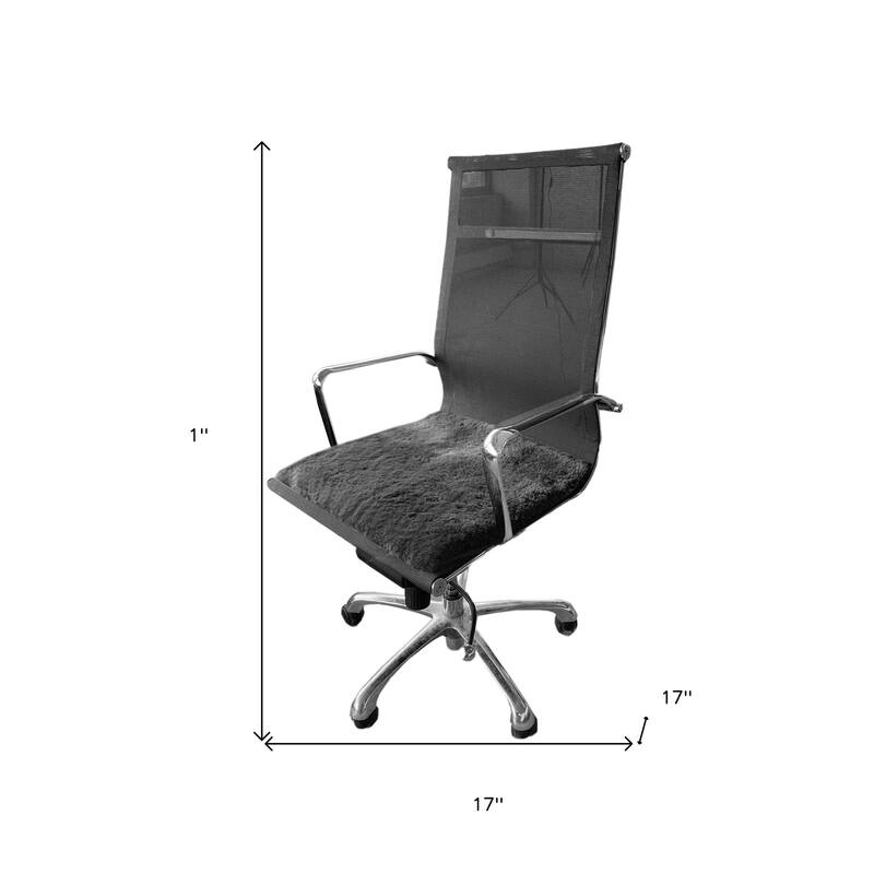 HomeRoots Set Of Two 17" X 17" Charcoal Linen Solid Color Dining Chair Pad