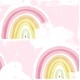 preview thumbnail 2 of 1, Seabrook Designs Day Dreamers Rainbows Unpasted Wallpaper 20.5 in. W x 33 ft. L - Blush