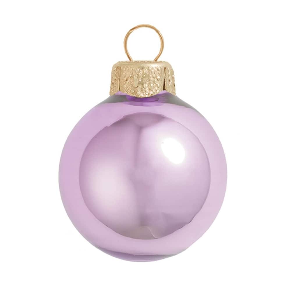 6ct Pearl Soft Lavender Purple Glass Ball Christmas Ornaments 4"