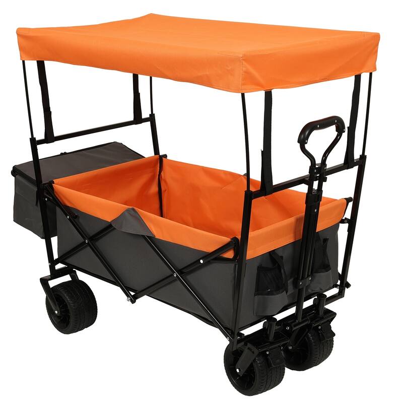 480 lb. Collapsible Cart with Canopy - Orange