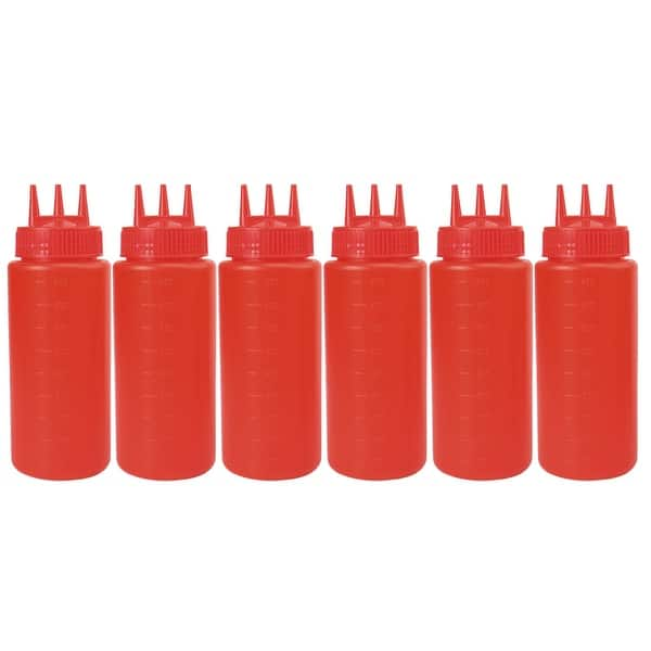 6pcs 16 OZ Plastic Three Hole Condiment Squeeze Bottles Perfect - Bed Bath  & Beyond - 32138011