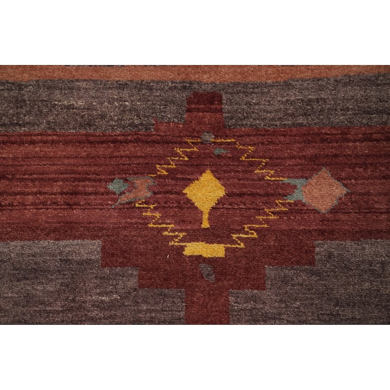 Handmade Wool Gabbeh Vegetable Dye Turkish Area Rug Handmade Wool Carpet - 9' 0'' X 6' 1''
