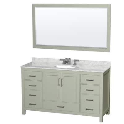 Wyndham Collection Sheffield Single Vanity Set, 58-inch Mirror