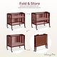 preview thumbnail 6 of 5, Dream On Me 3 in 1 Folding Portable Crib, Cherry