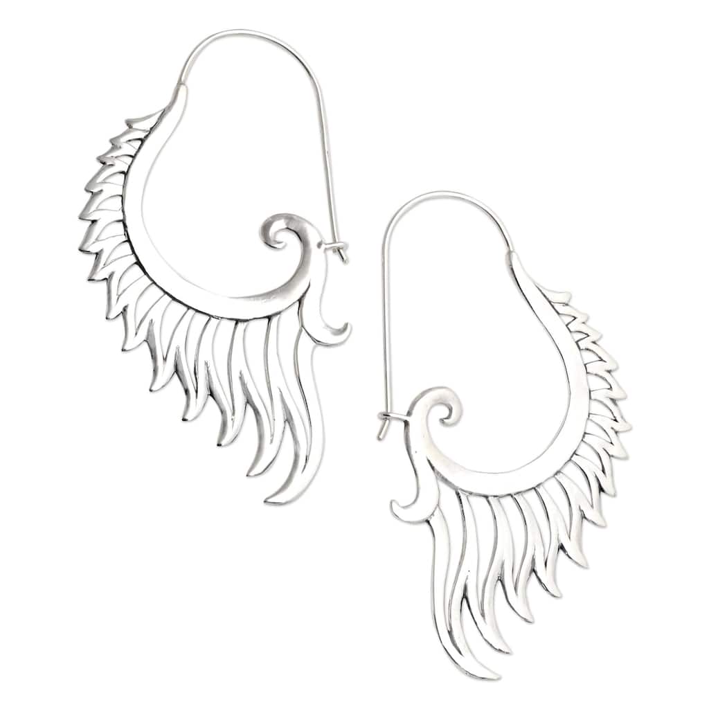 Novica Handmade Spirit Fire Sterling Silver Drop Earrings
