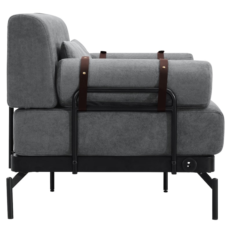 59 Inch Sofa Couch 2-Seater Sofa with Flexible USB Ports