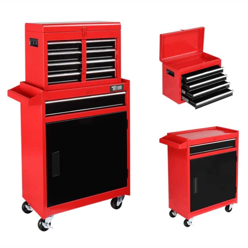 5-Drawer Rolling Tool Chest Tool Storage Cabinet w/Drawers - 11"D x 23"W x 40.2"H