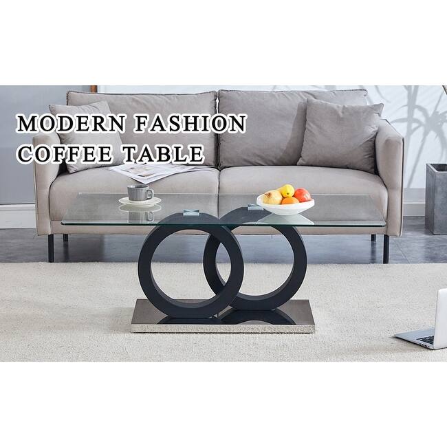 Stylish MDF Coffee Table with Glass Top for Versatile Living Spaces