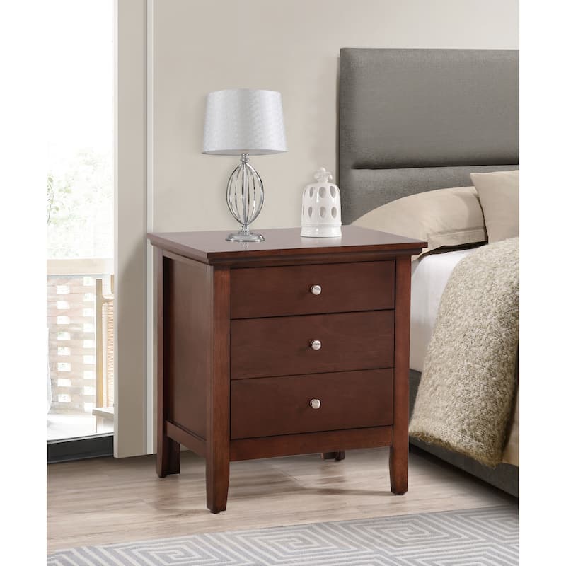Hammond 3-drawer Wooden Nightstand - Cappuccino