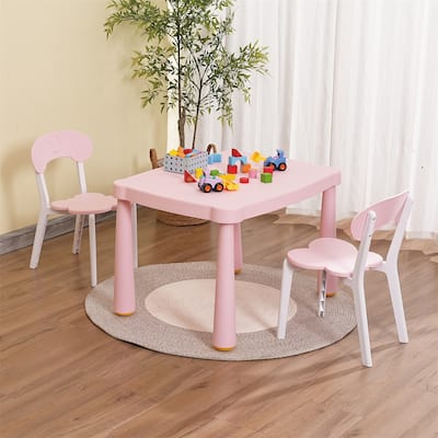 Kids Table and Chair Set, 3 Piece Toddler Table and Chair Set