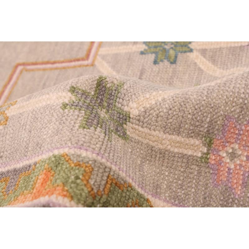 ECARPETGALLERY Hand-knotted Modern Oushak Grey Wool Rug - 9'11 x 13'10