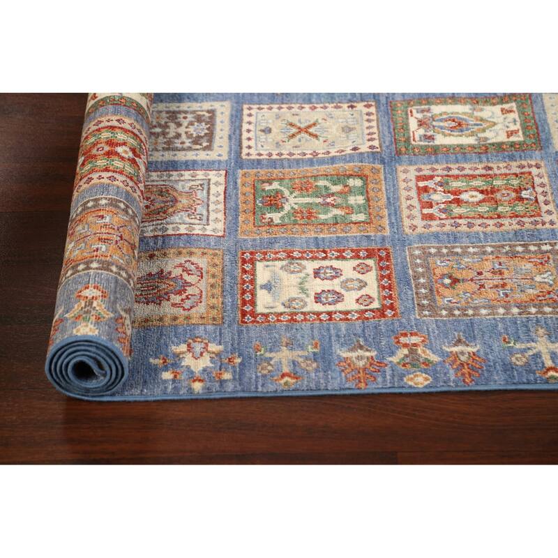 Garden Design Traditional Kazak Oriental Wool Runner Rug Hand-knotted - 2'8" x 9'10"