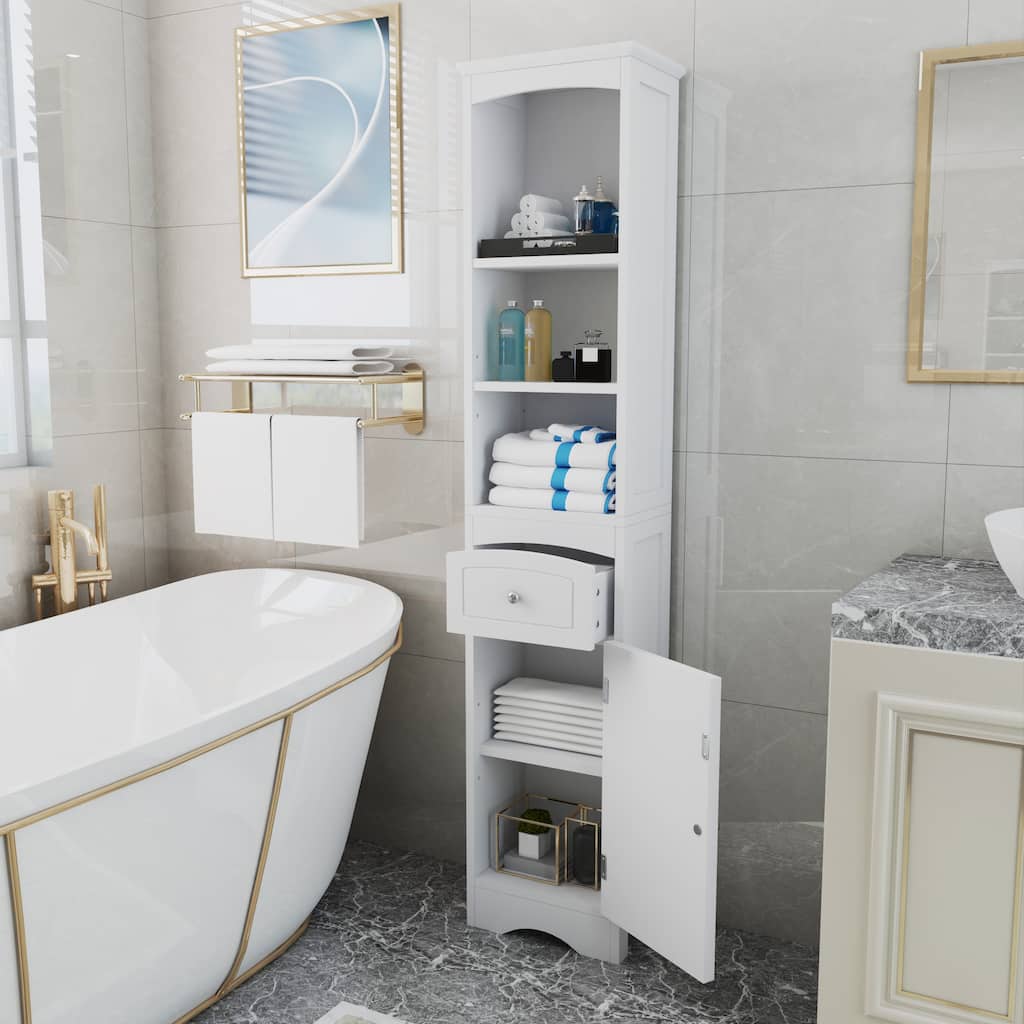 Freestanding Bathroom Storage Cabinet with Drawer, Shelf