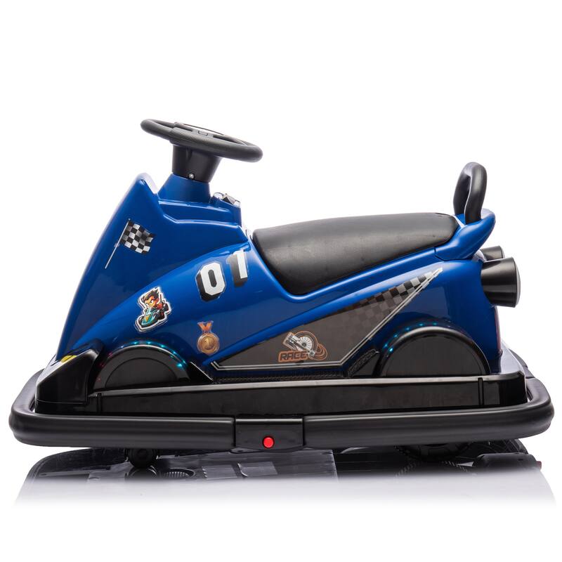 Fun 12V Kids Electric Bumper Car with Dual Motors, Rotates 360 Degrees, and Colorful LED Lights for Children 3-5