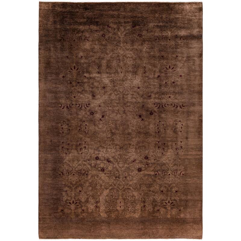 Overdyed One-of-a-Kind Hand-Knotted Area Rug - Brown - 6' 1" x 8' 9"
