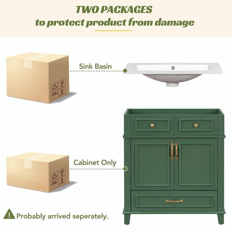 30'' Solid Wood Bathroom Vanity with sink