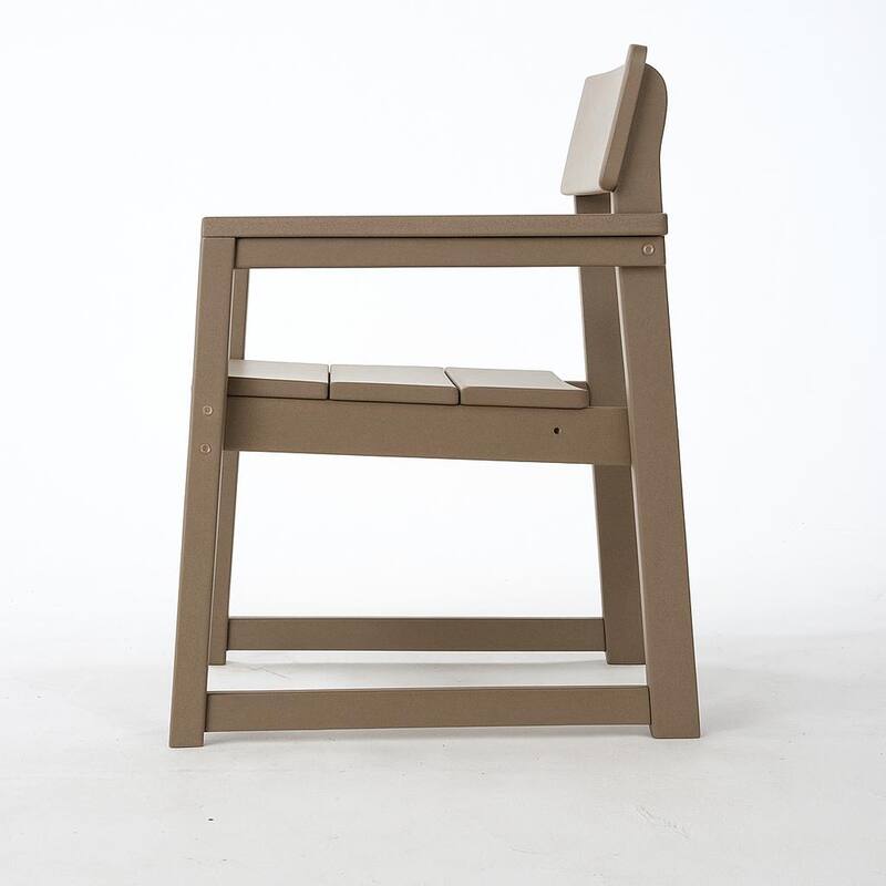 HDPE Outdoor Dining Armchairs, All-Weather Patio Chairs with Backrest & Armrests for Backyard, Deck, Porch, Garden