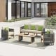 preview thumbnail 14 of 14, Corvus Iona 4-piece Patio Eucalyptus Wood and Rope Sofa Seating Set with Sunbrella Fabric