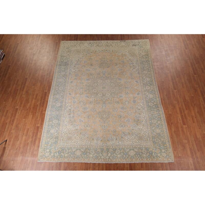 Muted Najafabad Vintage Persian Area Rug Hand-Knotted Wool Carpet - 9'10" x 12'8"