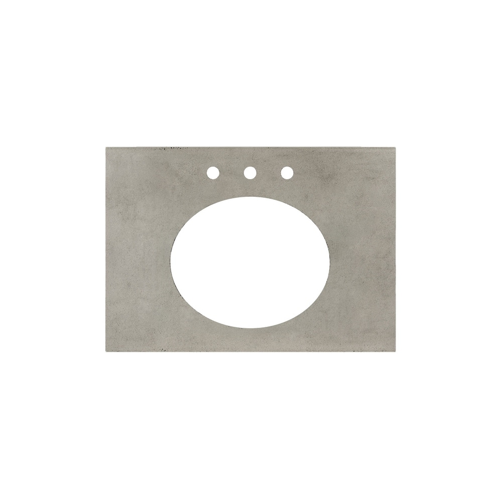 NativeStone Concrete Vanity Top - Oval Sink Cutout with 8" Widespread Faucet Holes (Top Only)