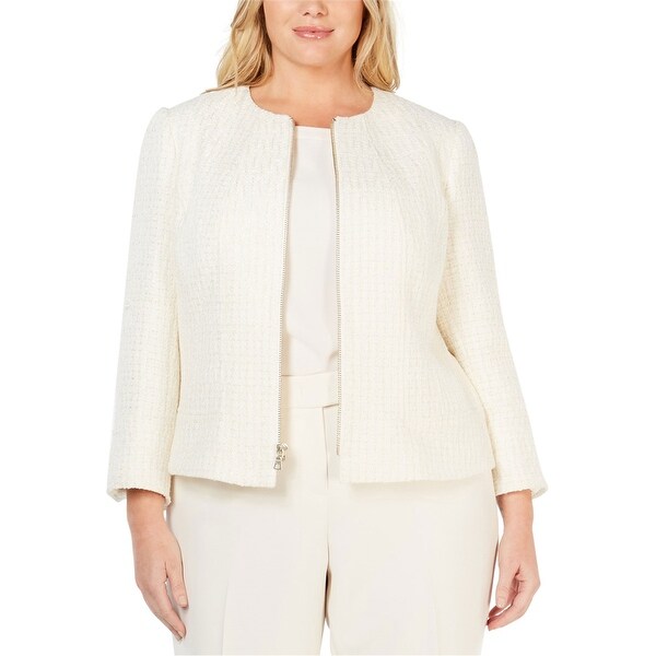Anne Klein Womens Tweed Jacket. Opens flyout.